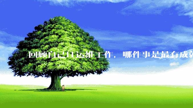 回顾自己IT运维工作，哪件事是最有成就感的？
